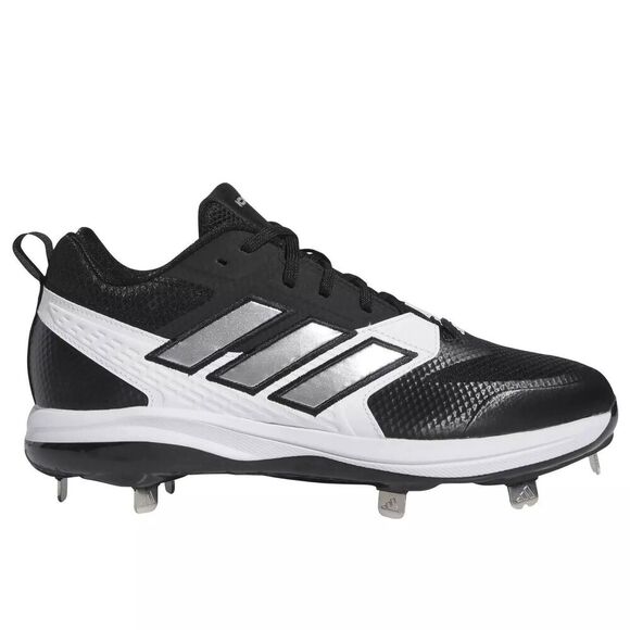 Adidas Mens Icon 8 Baseball Cleats Black White Metal Molded Cleats Size 17 NWT - Picture 1 of 8